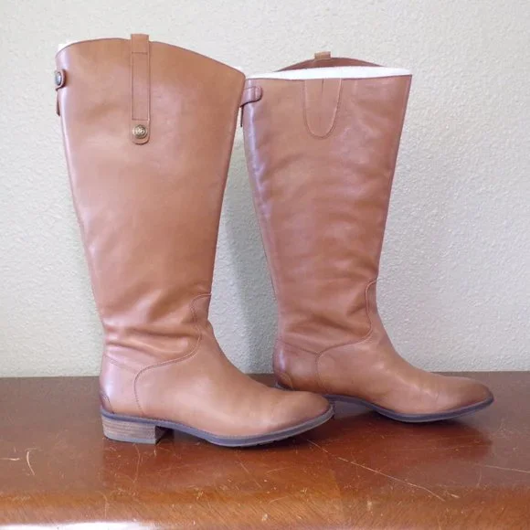 Sam Edelman Penny 2 Wide Calf Leather Boots Women - Picture 2 of 8